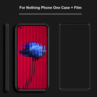 Nothing Phone 1 เคสโทรศัพท์ ซิลิโคนนุ่ม สีแคนดี้ พร้อมฟิล์มกระจกนิรภัย