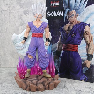 โมเดลฟิกเกอร์ ดราก้อนบอล GK Super White God Beast Cloak White Hair Son Gohan แบบเรืองแสง สําหรับตกแต่ง