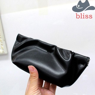 BLISS กระเป๋าใส่แว่นตา หนัง PU นิ่ม เรียบง่าย กันน้ํา กระเป๋าเดินทาง ผู้หญิง กระเป๋าเครื่องสําอางปิดอัตโนมัติ