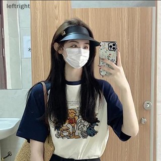 เสื้อยืดลําลอง คอกลม แขนสั้น พิมพ์ลายการ์ตูน ทรงหลวม แฟชั่นฤดูร้อน สําหรับสตรี