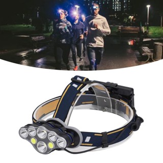 ZhongXiong ไฟหน้าแบบชาร์จไฟได้ Super Bright IPX4 Waterproof 8 LED Head Lamp ไฟฉายคาดศีรษะ