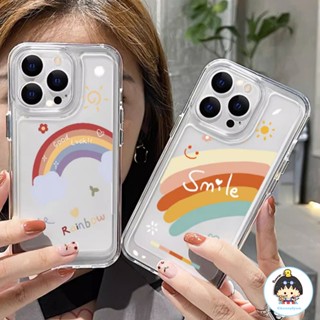 เคสโทรศัพท์มือถือ TPU นิ่ม แบบใส กันกระแทก กันสิ่งสกปรก ลายกราฟฟิตี้ สีรุ้ง สําหรับ IPhone 14 13 12 11 Pro Max X XR 8 7 Plus