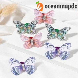 Oceanmapdz 2 ชิ้น / เซต ลูกปัดเดรดล็อก ผีเสื้อ, ลูกปัดถักเปียผม เร็กเก้ ที่มีสีสัน, เสน่ห์ DIY ตกแต่ง ฮิปฮอป ตกแต่งผม แหวน ผู้หญิง / เด็กผู้หญิง / เด็ก