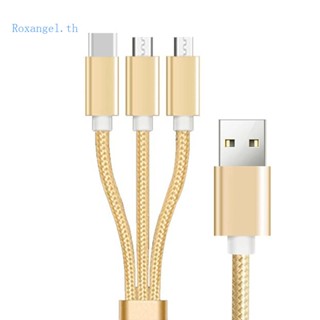 Rox สายเคเบิลแยก Micro USB USB2 0 เป็น MicroUSB TypeC 3 in 1