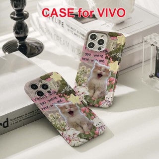 เคสโทรศัพท์มือถือแบบแข็ง ลายแมวน่ารัก สไตล์เรโทร สําหรับ VIVO Y12 Y15 Y16 Y17 Y19 Y20 Y30 Y50 Y55 Y56 Y72 Y75 Y76 Y77