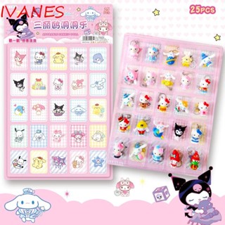 Ivanes โมเดลฟิกเกอร์พลาสติก รูปอนิเมะ Kuromi Kuromi Cinnamoroll Pikachu ของเล่นเสริมการเรียนรู้ สําหรับเด็ก 25 ชิ้น ต่อชุด