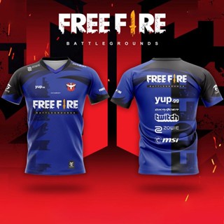 เสื้อ Freefire เสื้อเกม เสื้อพิมพ์ลาย E-Sport เสื้อกีฬาสีสด ไม่ลอก