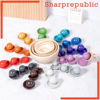 [Sharprepublic] ของเล่นลูกบอลไม้ 12 สี 36 ลูก เพื่อการเรียนรู้ สําหรับเด็กผู้ชาย