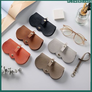 Simple แว่นตากันแดดกระเป๋าเก็บกระเป๋า Anti-pressure Soft Leather Glasses Case Girl Portable Sun Glasses Bag flower