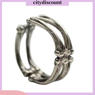 &lt;citydiscount&gt; แหวนนิ้วมือ รูปกระดูกโครงกระดูก สไตล์โกธิคโบราณ ปรับได้ เครื่องประดับ สําหรับทุกเพศ ทุกวัย