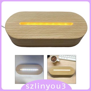 [Szlinyou3] ฐานโคมไฟไม้ พร้อมไฟ LED ที่ใส่โคมไฟไม้ พร้อมไฟอุ่น เย็น ที่ทับกระดาษ ลูกบอล เรซิน