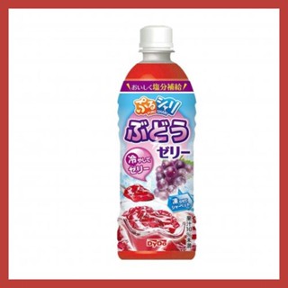 DyDo Puru Shari Grape Jelly Drink - น้ำเยลลี่รสองุ่นสดชื่นพร้อมเยลลี่เคี้ยวหนึบ - 490ml