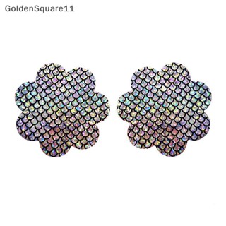 Goldensquare สติกเกอร์เลเซอร์ บางพิเศษ ระบายอากาศ ใช้แล้วทิ้ง สําหรับติดหน้าอก 1 คู่