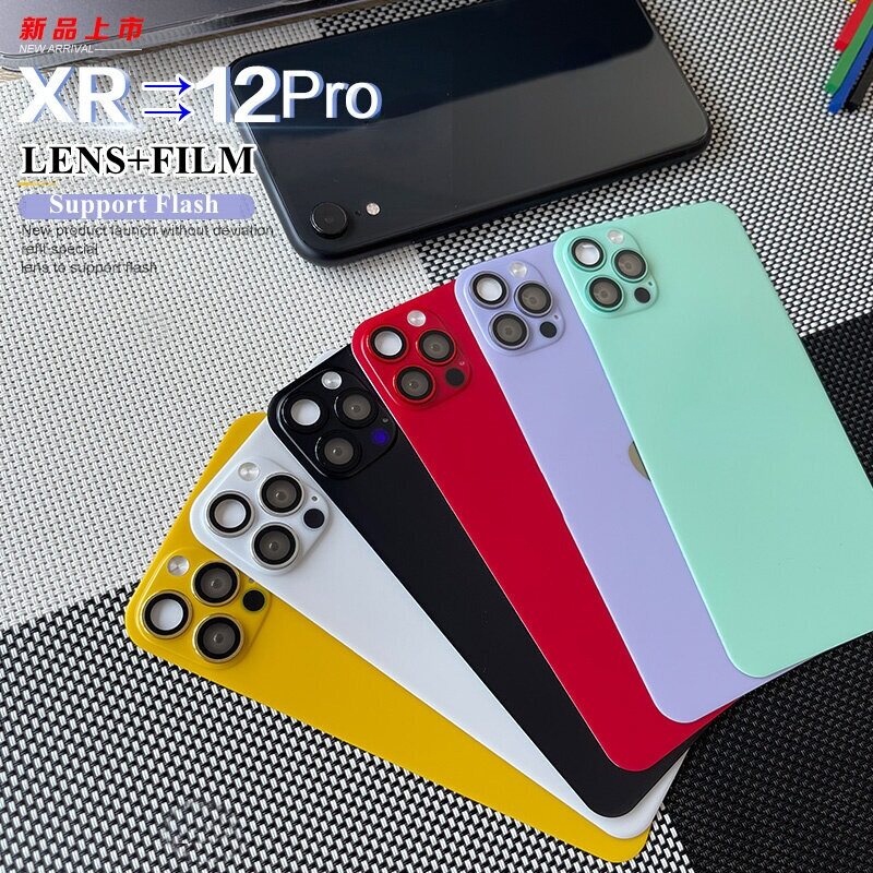 อัปเดต สําหรับ IPhone XR เปลี่ยนเป็น 12 PRO MAX เลนส์ สติกเกอร์ ฟิล์มกันรอยด้านหลัง ดัดแปลง ฝาครอบกล้อง XR เป็น 12Pro เคสโทรศัพท์