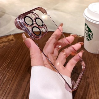 เคสโทรศัพท์มือถือ PC แบบบางพิเศษ ป้องกันกระแทก ป้องกันกล้อง สําหรับ iPhone 11 Pro 12 13 14 Pro Max