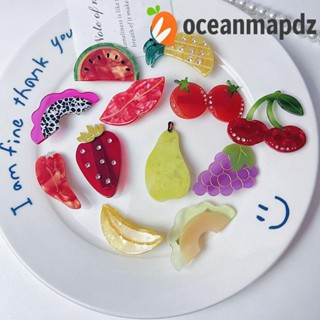 Oceanmapdz ผลไม้ อะซิเตท ปากเป็ด คลิป, พลอยเทียม ผัก, กิ๊บติดผม หวาน เชอร์รี่ เด็กผู้หญิง