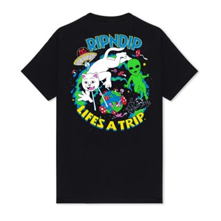 พร้อมส่ง เสื้อยืดแขนสั้น พิมพ์ลายเอเลี่ยน แมว 4TH DIMENSION สําหรับผู้ชาย และผู้หญิง