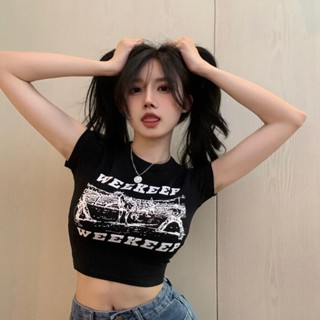 แขนสั้นทรงสลิมดีไซน์ใหม่สำหรับฤดูร้อนTเสื้อเชิ้ตผู้หญิงสีดำสไตล์หวานและเผ็ดSL9871