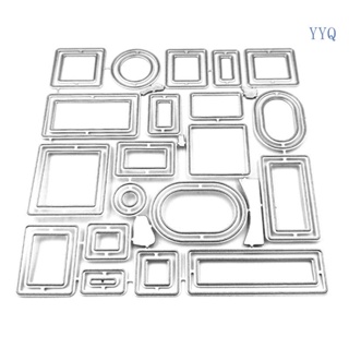 Yys แผ่นแม่แบบโลหะ ตัดลายฉลุ ทรงสี่เหลี่ยม DIY สําหรับตกแต่งสมุดอัลบั้ม สมุดภาพ