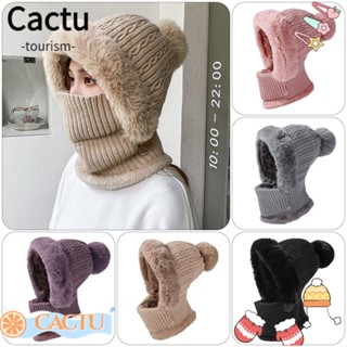 Cactu หมวกถัก หมวกสกี ผ้ากํามะหยี่ขนนิ่ม แฟชั่นฤดูใบไม้ร่วง ฤดูหนาว