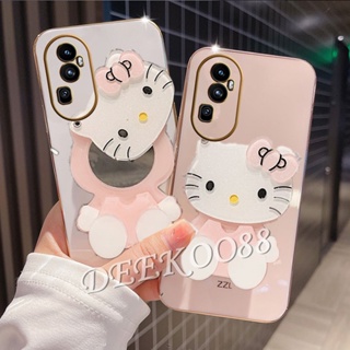 เคสโทรศัพท์มือถือแบบนิ่ม TPU ลาย KT น่ารัก พร้อมกระจก สําหรับ OPPO Reno10 Pro+ Pro Plus A78 4G 5G Reno 10 10Pro Reno10Pro+ 2023 OPPOA78