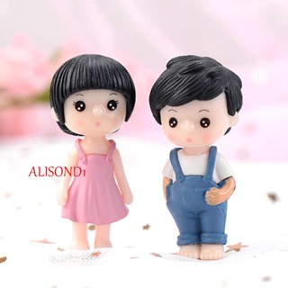 Alisond1 คู่รักตัวน้อย ของขวัญคริสต์มาสจิ๋ว 1 คู่ น่ารัก บอนไซ นางฟ้า สวน บ้านตุ๊กตา ฟิกเกอร์คู่รัก