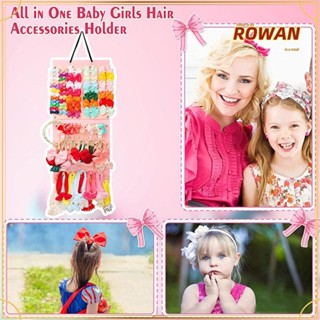 Rowans ใหม่ กระเป๋าจัดเก็บกิ๊บติดผม แบบแขวนผนัง สีชมพู