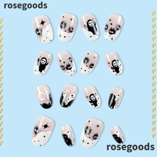 Rosegoods1 เล็บปลอม แบบเต็มรูปแบบ ความยาวปานกลาง ถอดออกได้ สําหรับฮาโลวีน