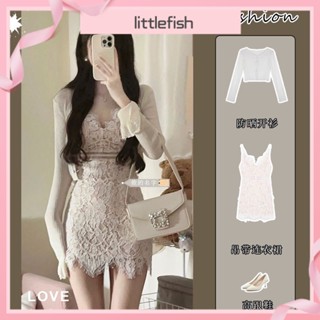 [littlefish] ชุดเดรสกระโปรงสั้น กันแดด แต่งลูกไม้ เซ็กซี่ สองชิ้น เหมาะกับฤดูร้อน สําหรับเด็กผู้หญิง 23 ชิ้น