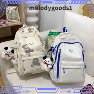 Melodygoods1 กระเป๋าเดินทาง กระเป๋านักเรียน น้ําหนักเบา สีพื้น สําหรับผู้หญิง