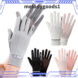 MELODYGOODS1 ถุงมือกีฬา ผ้าเรยอน ระบายอากาศ ป้องกันรังสียูวี แบบบาง