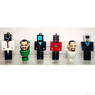 Ellen โมเดลตุ๊กตาฟิกเกอร์ Skibidi Toilet Action Figure Titan TV Man Speakerman Monitor Man ของเล่นสําหรับเด็ก 6 ชิ้น