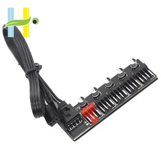 อะแดปเตอร์ควบคุมความเร็วพัดลม 5 พอร์ต สําหรับ 4 Pin PWM Cooler Fan Computer Cables Connectors