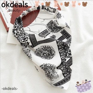 OKDEALS ที่คาดผม ลายดอกไม้ สไตล์โบฮีเมียน สําหรับผู้หญิง