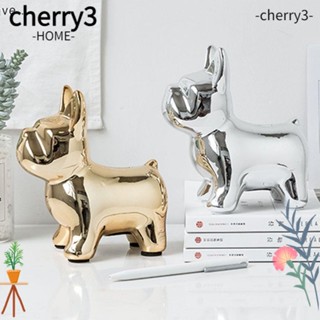 Cherry3 กระปุกออมสิน รูปปั้นสุนัขบูลด็อก ของขวัญ สําหรับตกแต่งบ้าน