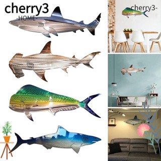 CHERRY3 เครื่องประดับโลหะ รูปเรขาคณิต ฉลาม สําหรับแขวนตกแต่งผนัง สระว่ายน้ํา