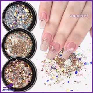 2023ใหม่ Nail Enhancement Shine สีชมพู Sequins Pure Lust Fairy Shiny Platinum Powder Thin Sequins Small Ball เครื่องประดับ-AME1 -AME1