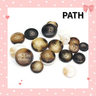 PATH กระดุมกลม สีขาว สีดํา 15 มม. 20 มม. 25 มม. สําหรับเย็บผ้า DIY