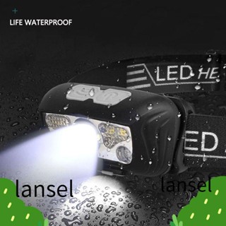 LANSEL ไฟฉายคาดศีรษะ LED ขนาดเล็ก แบบพกพา อเนกประสงค์ กันน้ํา สีขาว สีแดง สําหรับตกปลากลางคืน