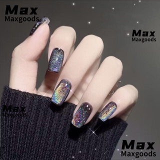 Maxg เล็บปลอม ลายดอกไม้ สีขาว สไตล์ฝรั่งเศส DIY 24 ชิ้น