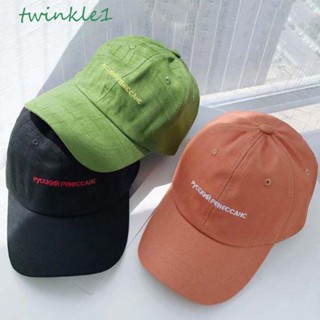 Twinkle1 หมวกเบสบอลลําลอง ปักลายตัวอักษรภาษาอังกฤษ สีขาว สไตล์ฮิปฮอป สําหรับผู้หญิง