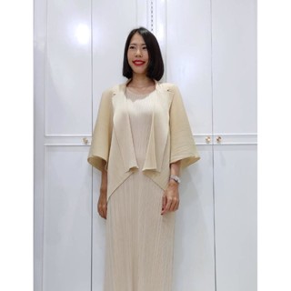 2MUAY PLEAT เสื้อคลุมผู้หญิง เสื้อคลุมพลีทคุณภาพ COLLAR OPEN FRONT BAT SLEEVE PLEAT CARDIGAN รุ่น GJO3077 8สี FREE SIZE