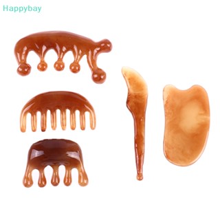 &lt;Happybay&gt; หวีกัวซา เขาวัวธรรมชาติ แบบกว้าง สําหรับนวดร่างกาย ลดราคา