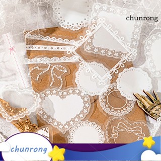 Chunrong สติกเกอร์ ลายลูกไม้ ฉลุลาย อเนกประสงค์ สไตล์วินเทจ สําหรับตกแต่งสมุดภาพ แพลนเนอร์ แพลนเนอร์ สมุดภาพ สมุดภาพ สมุดภาพ 30 แผ่น