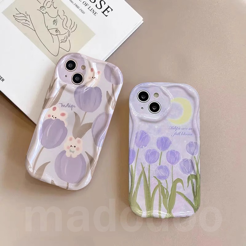 Casing For OPPO Reno 15 ProMax 15F Pro Max 14 14F 13 12 11 F 10 Pro+ 8T 8 5G 7Z 8Z 7 4G 6 6Z 5Z 5F 5 4 Pro A73 A94 A93 A78 A16 A16S A74 A95 A55 A54 A15 A52 A53 A33 A31 Cute Purple sky Tulip Cartoon Rabbit Soft Phone Case NY 37 - รูปที่ 5