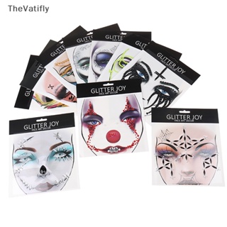 [TheVatifly] สติกเกอร์รอยสักชั่วคราว รูปหัวกะโหลกฮาโลวีน DIY สําหรับแต่งหน้าคอสเพลย์ [Preferred]