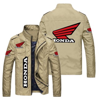 HONDA LOGO jacket car shop custom work clothes CB400 outdoor driving loose thin cardigan stand collar windbreaker