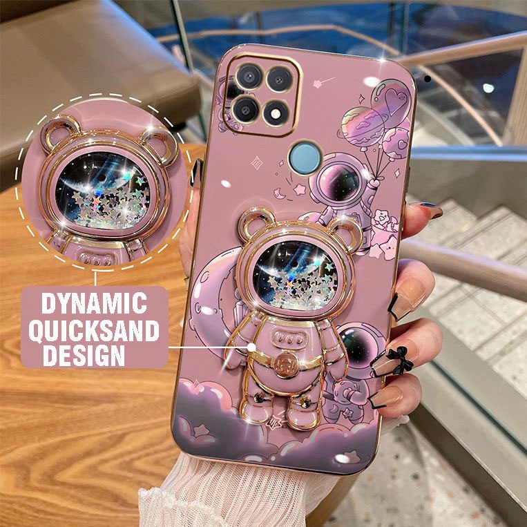 เคส Oppo A15 Case A15S A16 A54 A94 A93 A37 A55 A74 3D นักบินอวกาศ ตัวยึด เคสโทรศัพท์ บางพิเศษ เคลือบไฟฟ้า เรียบ เคสโทรศัพท์ นิ่ม เคสกันกระแทก ฝาครอบกันชน เคสโทรศัพท์ Oppo A15 Case A15S A16 A54 A94 A93 A37 A55 A74