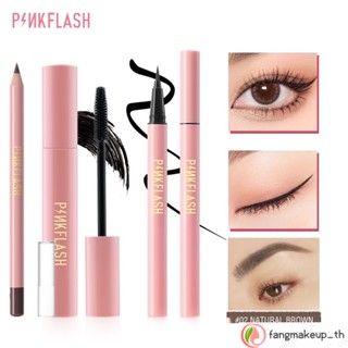 Pinkflash OhMyWink มาสคาร่าอายไลเนอร์ + ดินสอเขียนคิ้ว สีน้ําตาลธรรมชาติ กันน้ํา มาสคาร่าไฟเบอร์ เติมเต็ม ไมโคร-เคิร์ล ธรรมชาติ