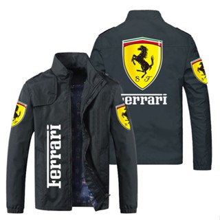 Ferrari LOGO jacket car shop custom work clothes ROMA F8 PORTOFINO SF90 812 296 PUROSANGUE Omologata 296 488 360 458 575M F430 outdoor driving loose thin cardigan stand collar windbreaker